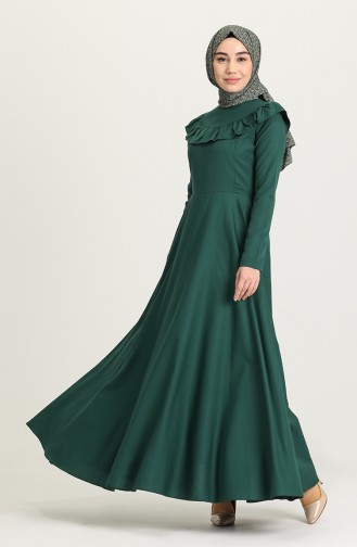 فستان أخضر زمردي 7280-12