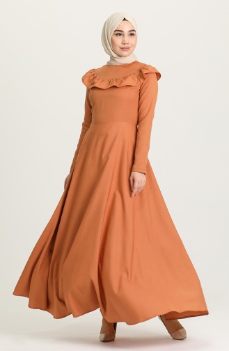 Keksfarbe Hijab Kleider 7280-17