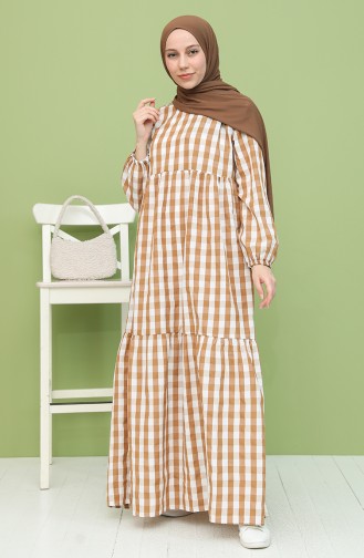 Tan Hijab Dress 21Y8223-01