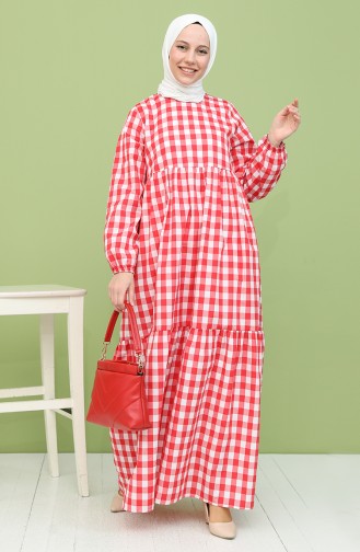Red Hijab Dress 21Y8223-07