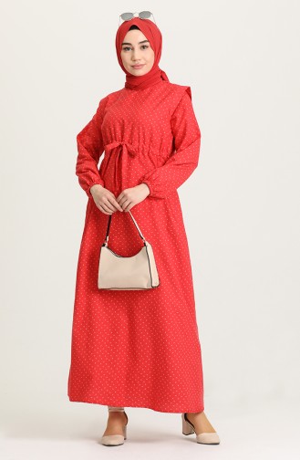Red Hijab Dress 21Y8322A-03