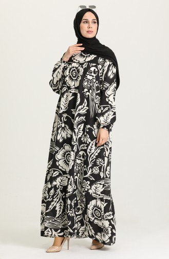 Schwarz Hijab Kleider 21Y8349-04