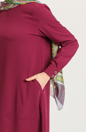 Düz Uzun Tunik 1021-04 Mürdüm