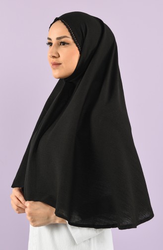 Şile Bezi Umre Başörtüsü 0002-02 Siyah