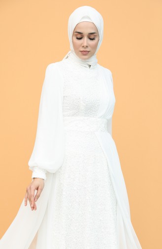 Habillé Hijab Blanc 5408-04