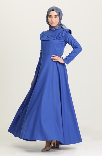 Saxe Hijab Dress 7280-03