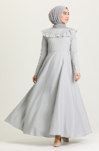 Gray Hijab Dress 7280-07