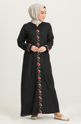 Schwarz Hijab Kleider 0043-03