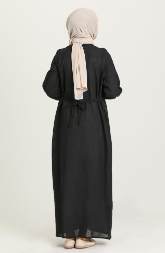 Schwarz Hijab Kleider 0043-03
