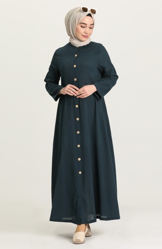 Petrol Hijab Dress 12204-03