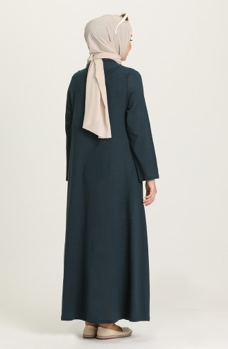Petrol Hijab Dress 12204-03