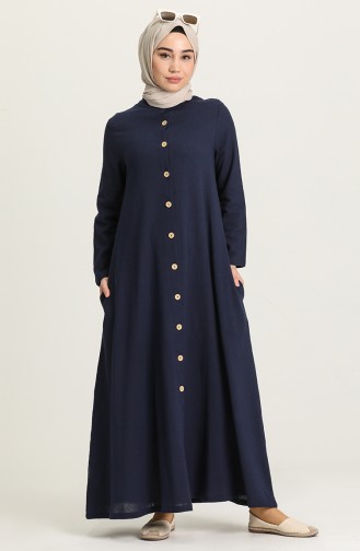 Navy Blue İslamitische Jurk 12204-08