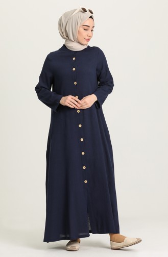 Navy Blue İslamitische Jurk 12204-08