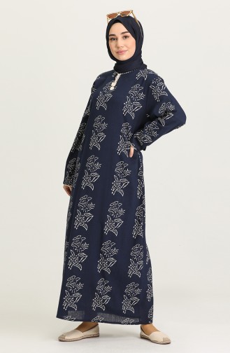 Robe Hijab Bleu Marine 32201A-02