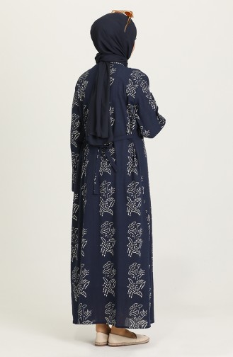 Dunkelblau Hijab Kleider 32201A-02