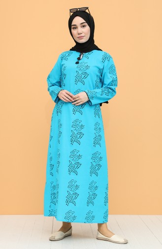 Blue Hijab Dress 32201A-05