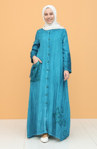 Petrol Hijab Dress 92207-02