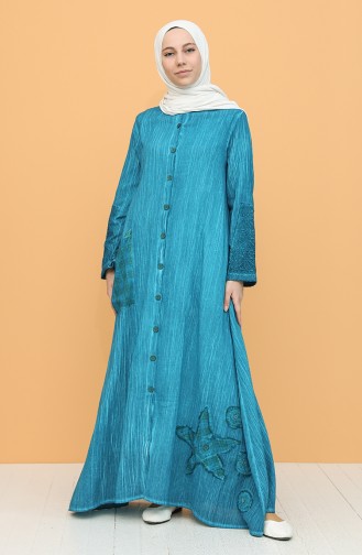 Petrol Hijab Dress 92207-02