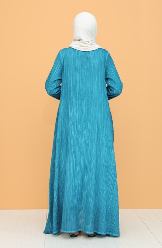 فستان أزرق زيتي 92207-02