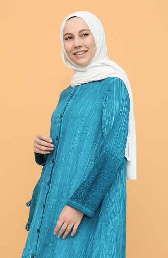 Petroleum Hijab Kleider 92207-02