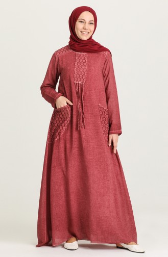 Weinrot Hijab Kleider 92211-03
