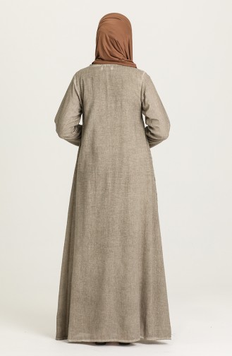 Beige Hijab Kleider 92211-05