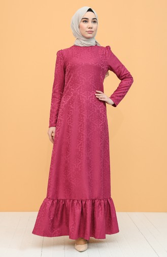 Fuchsia Hijab Dress 3270-02