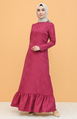Fuchsia Hijab Kleider 3270-02