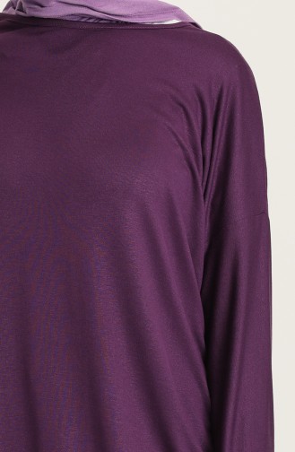 Sıfır Yaka Tunik 15025-03 Mor