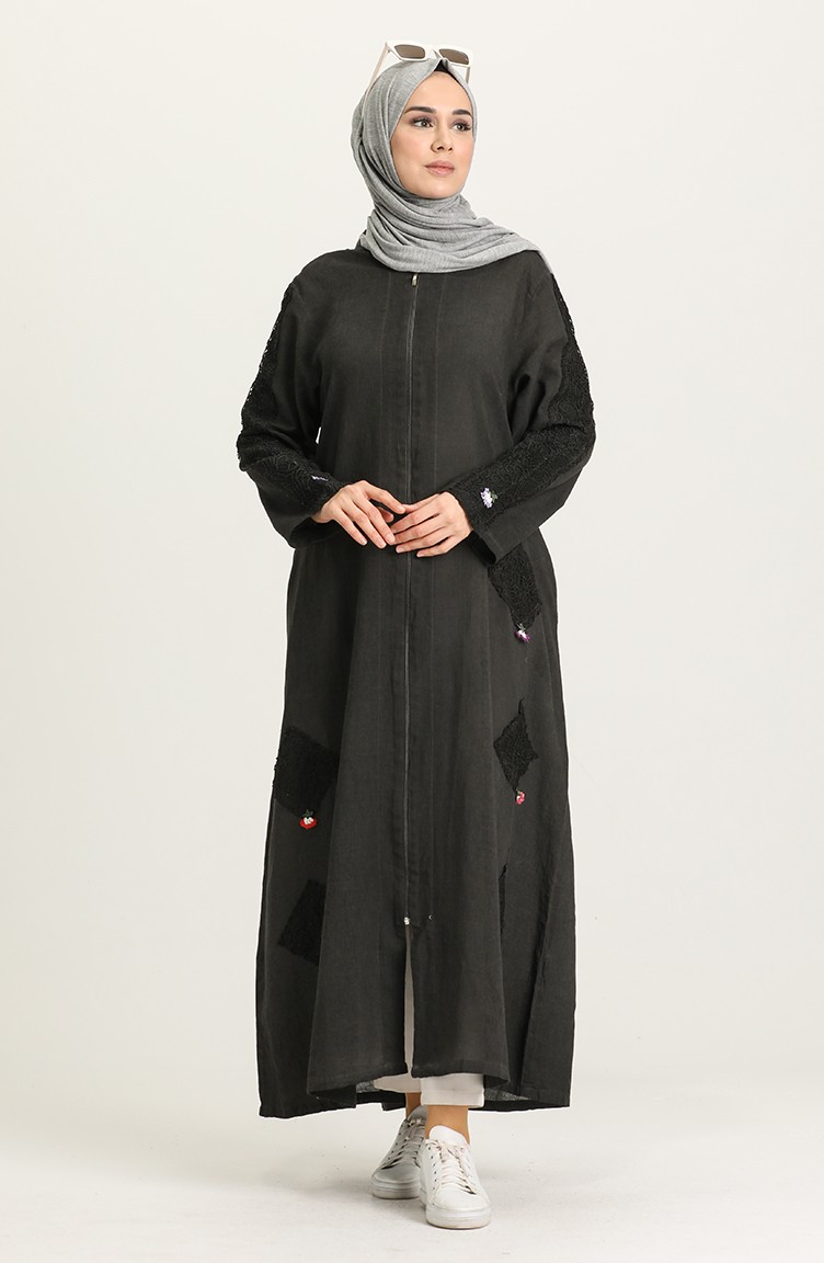 Sile Bezi Fermuarli Ferace 92208 01 Fume 92208 01 Sefamerve