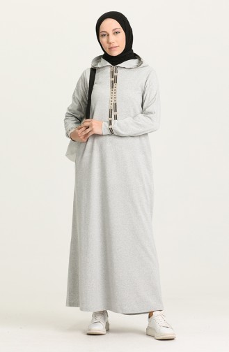 Grau Hijab Kleider 4127-01