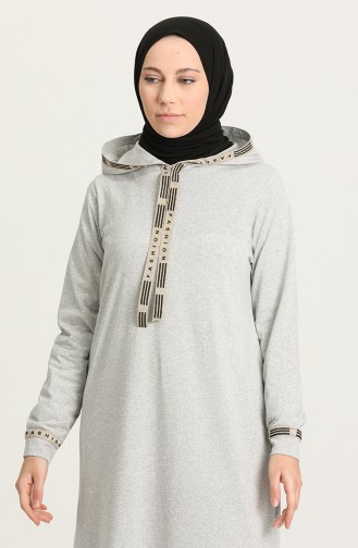 Grau Hijab Kleider 4127-01