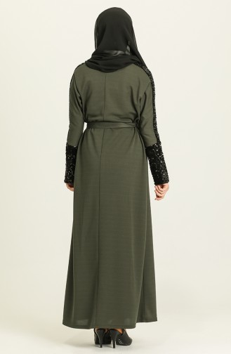 Khaki Hijab Kleider 4001-03