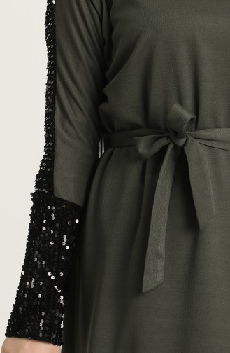 Khaki Hijab Dress 4001-03