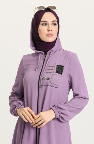 Tesettür Giyim Aerobin Kapüşonlu Spor Kap 7781-10 Lila