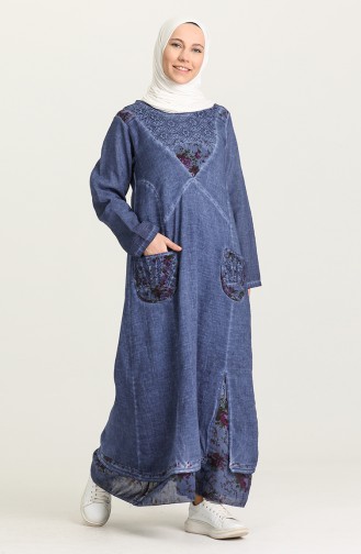 Indigo Hijab Dress 92206-01