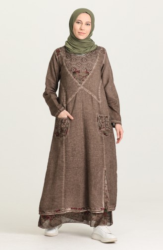 Robe Hijab Vison Foncé 92206-02