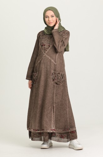 Dark Mink Hijab Dress 92206-02