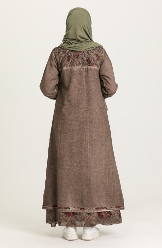 Dark Mink Hijab Dress 92206-02