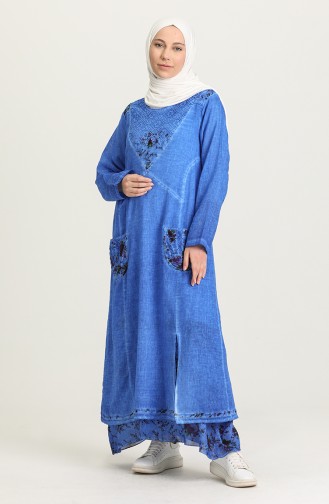 Saxe Hijab Dress 92206-04