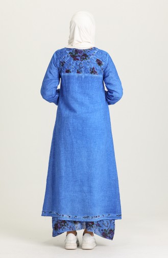 Saks-Blau Hijab Kleider 92206-04