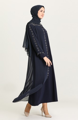 Dunkelblau Hijab-Abendkleider 5066-02