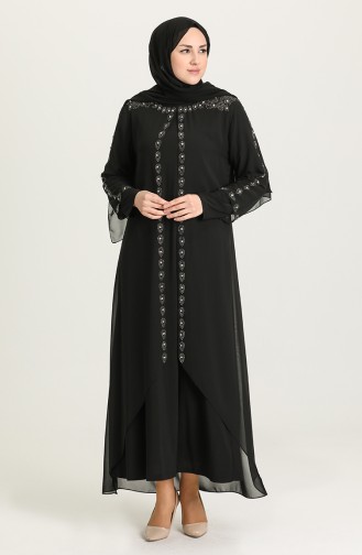 Schwarz Hijab-Abendkleider 5066-05