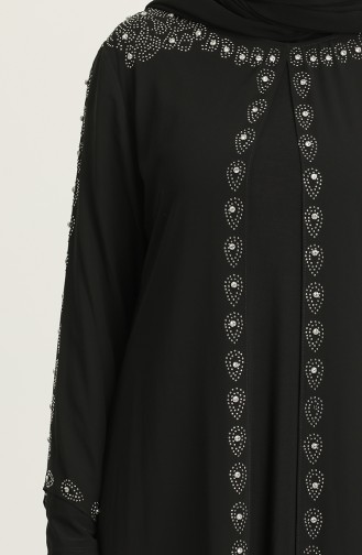 Black Hijab Evening Dress 5066-05