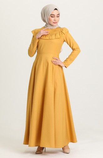Yellow Hijab Dress 7280-11