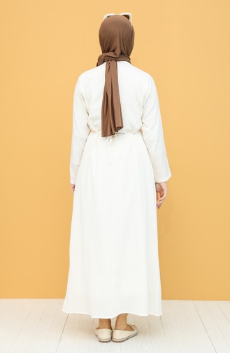 Creme Hijab Kleider 22205-05