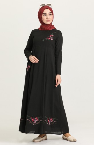 Schwarz Hijab Kleider 22215 -07