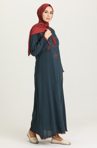 Petrol Hijab Dress 22221-01