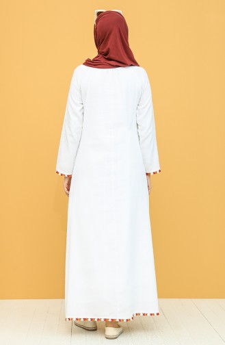 White Hijab Dress 22221-07