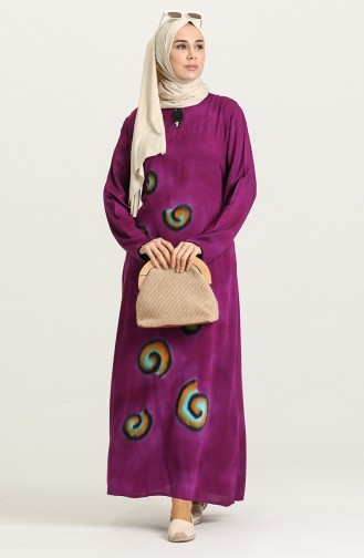Lila Hijab Kleider 32205-03